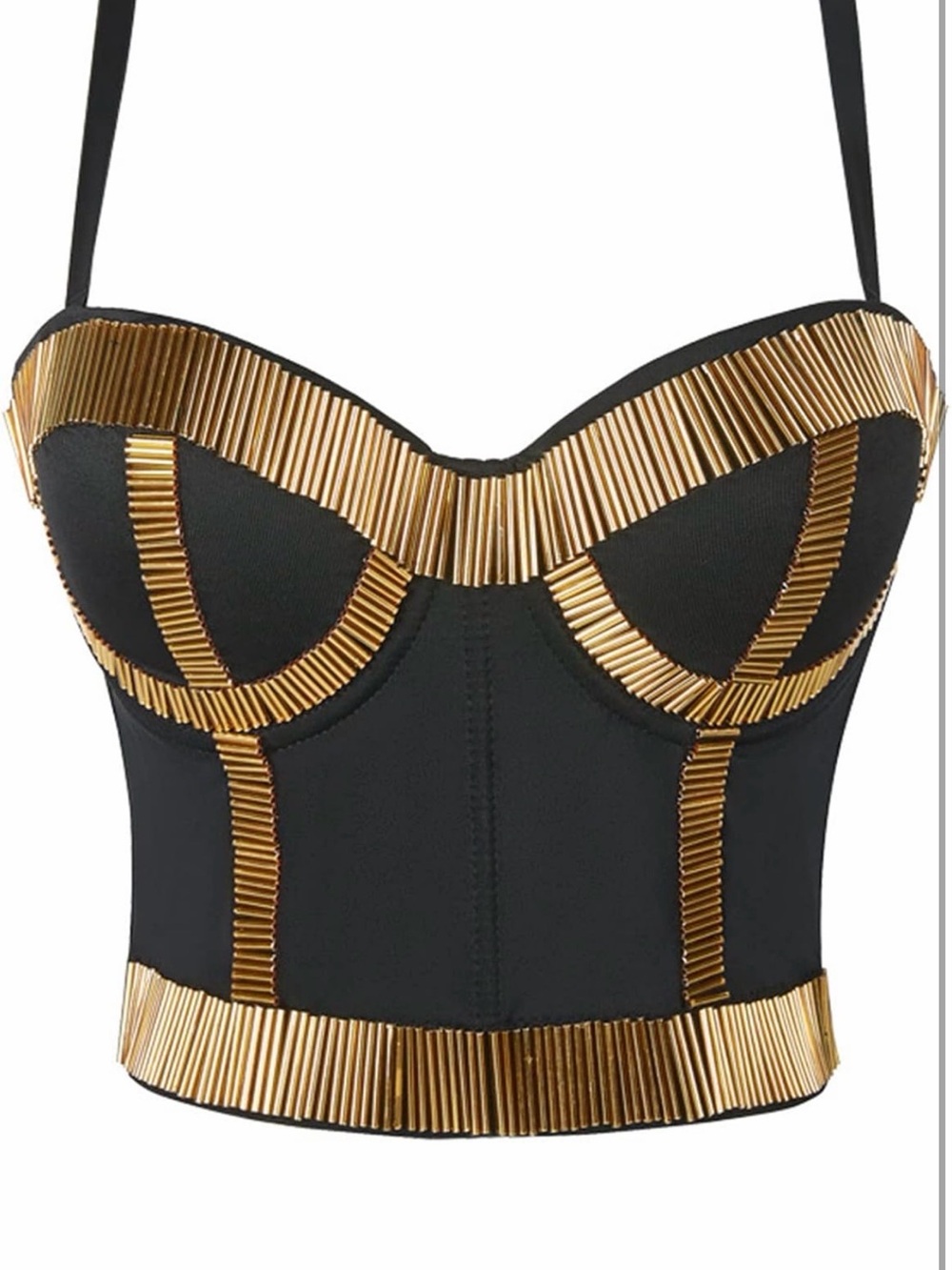 Womens Metal Clubwear Bustier Bra